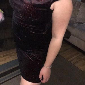 Size 10 uh evenings black and pink glittery dress